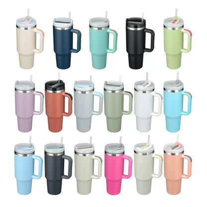 40oz Stainless Steel Tumbler with Handle Lid and Straw | It Can Keep Things Warm or Cold